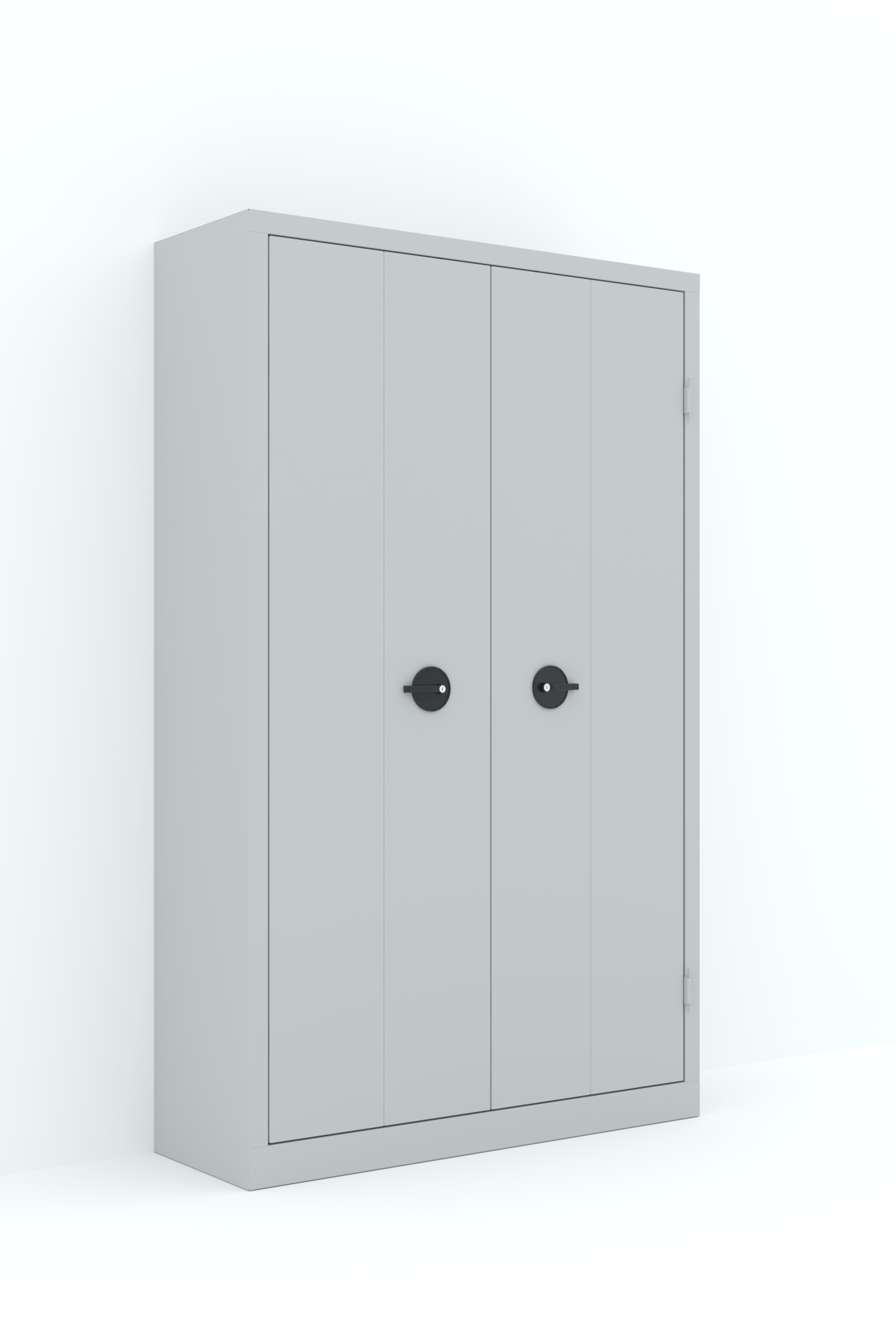 armoire haute portes pliantes h198xl120xp43 gris en métal